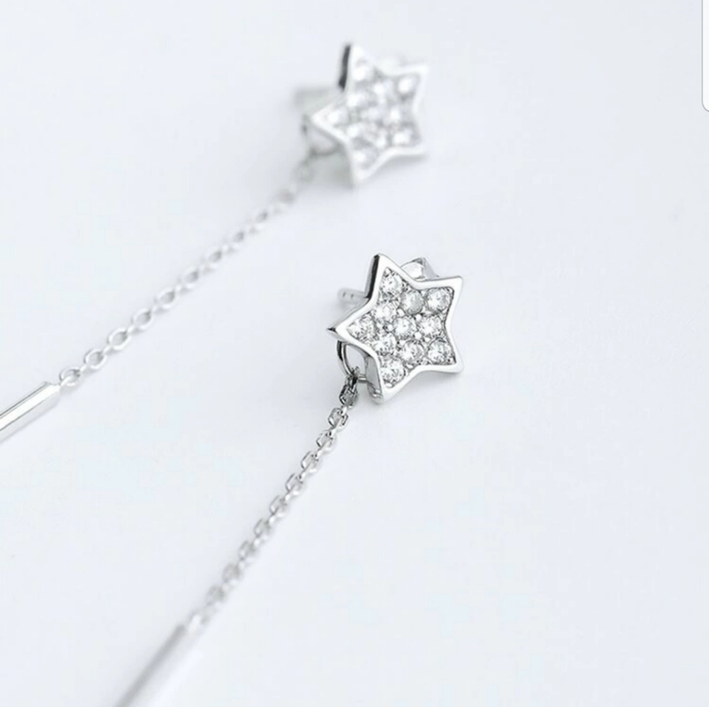 *Hadley* Star And Bar Earrings - Picture 4 of 5